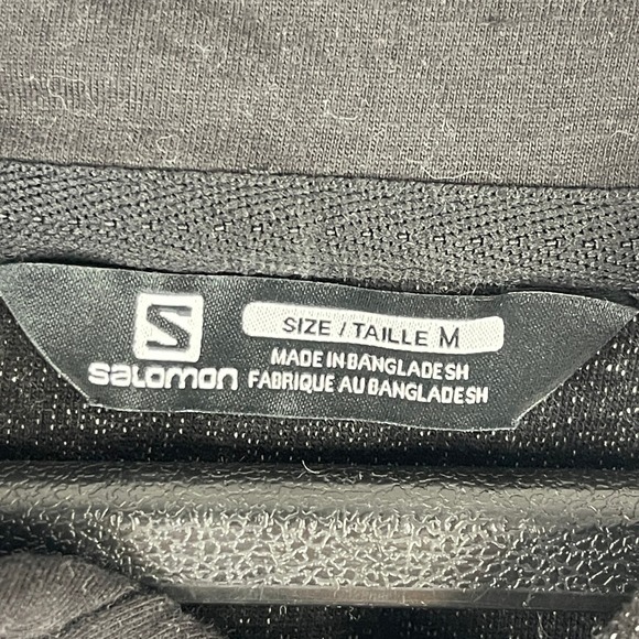 NEW Salomon Shift Hoodie Mens M Black Cotton Blend Front Logo Kangaroo Pocket - Picture 2 of 9